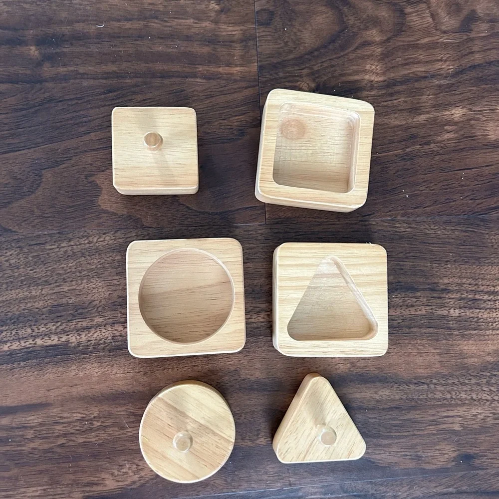 Montessori & Me Single Shape Puzzles  Wood  Triangle Circle Square